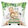 Cute Animals Personalized Baby Name Nursery Throw Pillow Cover for Baby Boy Girl Gift Custom Pillow with Name Personaized Throw Pillow Cove Sofa Couch Cushion Home Decor Pillow view 1