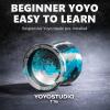 YOYOSTUDIO T16 Professional Yoyo for Kids 8-12, Responsive/Unresponsive Yoyo for Beginners - Complete Kit with Bearing, 10 Strings, Case & Glove (Black Blue Silver) view 2
