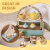 Masonbaby Wooden Tea Party Set for Little Girls,Kids Tea Set with Cookies & Cake Stand, Play Kitchen Accessories Wooden Pretend Play Food Toys for Girl Boy Birthday Gift view 2