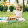 Masonbaby Wooden Tea Party Set for Little Girls,Kids Tea Set with Cookies & Cake Stand, Play Kitchen Accessories Wooden Pretend Play Food Toys for Girl Boy Birthday Gift view 4