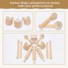 ALOEU 12Pcs Clay and Dough Tools Play Accessories Includes Rollers Hammer Party Pack Wood Pottery Tools Stamps for Clay Art view 4