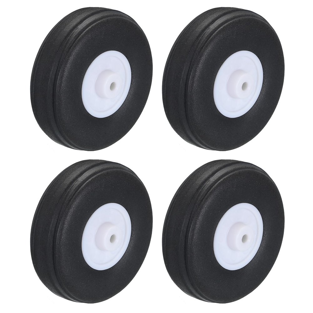 MECCANIXITY RC Airplane Wheels 1.5" OD RC Airplane,Aircraft PU Sponge Wheels,Tire Tail Wheel RC Aircraft Foam Wheel Replacement for DIY RC Model Plane Aircraft Pack of 4
