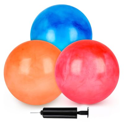 LovesTown 3PCS Playground Balls, 14 Inch Bouncy Balls Inflatable Dodgeball Kickballs with Hand Pump, for Kids Indoor and Outdoor