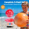 LovesTown 3PCS Playground Balls, 14 Inch Bouncy Balls Inflatable Dodgeball Kickballs with Hand Pump, for Kids Indoor and Outdoor view 2