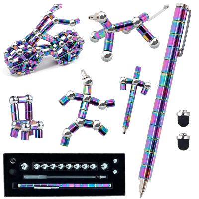 WQWQUU Fidget Pen, Magnetic Fidget Toy Pen, Decompression Magnetic Fidget Toy, Relieve Pressure Novel Toy Gifts for Kids or Friends! (Color)