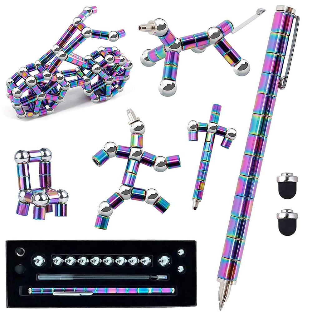WQWQUU Fidget Pen, Magnetic Fidget Toy Pen, Decompression Magnetic Fidget Toy, Relieve Pressure Novel Toy Gifts for Kids or Friends! (Color)