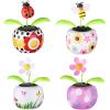 4 Solar Dancing Bee Toy Solar Powered Dancing Sun Flower in Colorful Pots Swinging Ladybug Shape Flip Flap Animated Bobblehead Dancer Window Rose Sun Catcher Car Dashboard Decor view 1