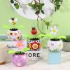 4 Solar Dancing Bee Toy Solar Powered Dancing Sun Flower in Colorful Pots Swinging Ladybug Shape Flip Flap Animated Bobblehead Dancer Window Rose Sun Catcher Car Dashboard Decor view 3
