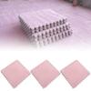 10 Piece Plush Patchwork Foam Floor Mat, 12"" X12 Thick Kids Interlocking Floor Carpet Squares, Plush Puzzle Foam Floor Mat, Fluffy Puzzle Area Rug Game Pad (Pink) view 1