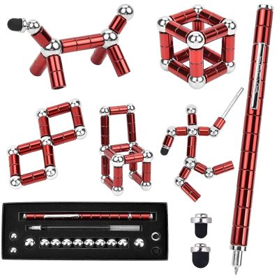 WQWQUU Fidget Pen,Magnetic Pen Decompression Magnetic Fidget Toy Pen, Magnet Pen Fidget Toy Relieve Pressure Novel Toy Gifts for Kids or Friends! (Red)