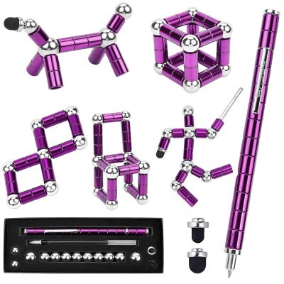 WQWQUU Fidget Pen, Magnetic Fidget Toy Pen, Decompression Magnetic Fidget Toy, Relieve Pressure Novel Toy Gifts for Kids or Friends! (Purple)