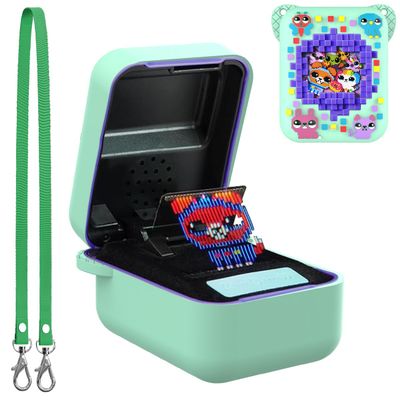 BEARDDO Silicone Cover Case for Bitzee Orginal Interactive Toy Digital Pet and Case, Protective Skin Sleeve with Lanyard for Bitzee Virtual Electronic Pets Accessories Kids Boys Girls (Green)