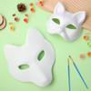Alipis Cat Mask Unpainted Masks: 4 Pack Paintable White Fox Masks Blank Masquerade for DIY Craft Paper Mache Decorate Animal Mask Halloween Mask view 4