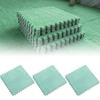 10 Piece Plush Patchwork Foam Floor Mat, 12"" X12 Thick Kids Interlocking Floor Carpet Squares, Plush Puzzle Foam Floor Mat, Fluffy Puzzle Area Rug Game Pad (Green) view 1
