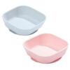 BRVTOT Baby Toddler Bowls 2 Pack, Non Slip Silicone Bowl with Suction BPA Free, Led Weaning Feeding Dishes Bowls Set for Baby Toddlers Kids, Dishwasher & Microwave Safe, Light Pink & Light Blue view 1