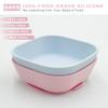 BRVTOT Baby Toddler Bowls 2 Pack, Non Slip Silicone Bowl with Suction BPA Free, Led Weaning Feeding Dishes Bowls Set for Baby Toddlers Kids, Dishwasher & Microwave Safe, Light Pink & Light Blue view 3