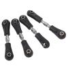 Pilipane Aluminum Turnbuckle Pull Rod Steering Linkages Arm Tie Rod Ends Servo, 4Pcs Steering Tie Rod Set Black Metal, Compatible with Himoto RedCat Racing 1/10 On Road RC Car (46 55) view 2