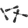Pilipane Aluminum Turnbuckle Pull Rod Steering Linkages Arm Tie Rod Ends Servo, 4Pcs Steering Tie Rod Set Black Metal, Compatible with Himoto RedCat Racing 1/10 On Road RC Car (46 55) view 3