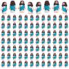 Bememo 100 Pcs Jesus Toys Original Design Mini Rubber Little Jesus Figurine to Hide and Seek Religious Party Favors Sunday Craft Baptism Gifts for Easter Egg Stuffers (Cyan) view 1