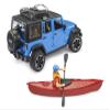 Bruder 02529 Jeep Wrangler Rubicon Unlimited with Kayak and Kayaker view 4