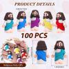 Bememo 100 Pcs Mini Jesus Figurines Bulk Little Jesus Toys Original Design Rubber to Hide and Seek Religious Party Favor Sunday Craft Baptism Gift for Easter Egg Stuffers(Multicolor) view 2