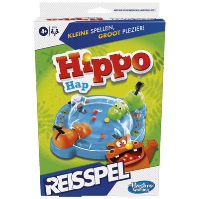 Hippos Travel Game for Kids, Portable Game for 2 Players, Travel Game for Kids Age 4+, Includes 2 Goblet Hippos (Dutch Version)