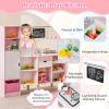 Costzon 2-in-1 Kids Kitchen Playset & Grocery Store, Double-Sided Pretend Play Kitchen with Light & Sound, Ice Maker, Sink & Faucet, 82 Accessories, Toddler Market Stand for Boys Girls Ages 3+ view 4