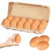 Chochkees Wooden Fake Eggs 12-Pack, Life Size Brown Eggs, Perfect for Easter Crafts, Dcor and Egg Hunts, 2.3" Inches view 1
