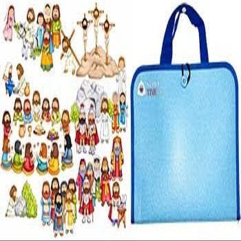 Mini Easter Deluxe Felt Set Bible Flannel Board Stories 40 Pieces + Flannel Board + Activity Pages Story He Has Risen Last Supper Crucifixion Resurrection Triumphant Entry Trial Gethsemane