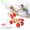 Push Pull Toy Puppy Walk Along Pull Wooden Hound Dog Walk A Long Puppy Wooden Pull Toy for Walking Toddlers (Type 1) view 3