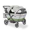 Larktale Caravan Coupe Quad, Compact Stroller Wagon with Reclining Seats for 4 Kids, Gray/Green view 1