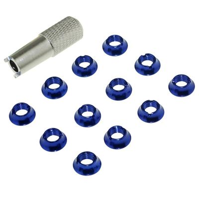 VERBANA 12PCS Radio Control Switch Color Nut Kit Spare Part for Futaba Control Transmitter Accessories Part (Color : 12PCS Blue)