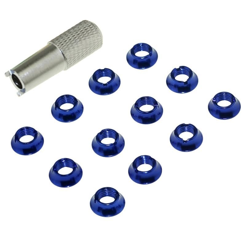 VERBANA 12PCS Radio Control Switch Color Nut Kit Spare Part for Futaba Control Transmitter Accessories Part (Color : 12PCS Blue)