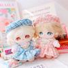 niannyyhouse 10cm~15cm Plush Doll Clothes Berets Suspender Skirt White Shirt Accessories Doll Dress Up (Pink) view 4