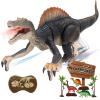 MAMABOO Remote Control Dinosaur Toys for Boys Electronic RC Spray Raptor Toy Walking Roaring Jurassic Spinosaurus Realistic 18.1" Dino Rechargeable Birthday Gift for Kids 3 4 5 6 7 8 view 1
