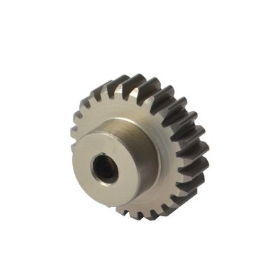 Upgrade Parts Compatible with Tamiya TT01 TT02 for SCX10 for Traxxas for HPI 1PCS Metal M0.6 Pinion 22T 23T 24T 25T Motor Gears 1/10 RC Car (Color : 24T)