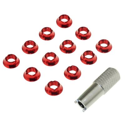 VERBANA 12PCS Radio Control Switch Color Nut Kit Spare Part for Futaba Control Transmitter Accessories Part (Color : 12PCS Red)