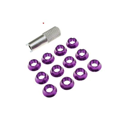 VERBANA 12PCS Radio Control Switch Color Nut Kit Spare Part for Futaba Control Transmitter Accessories Part (Color : 12PCS Purple)