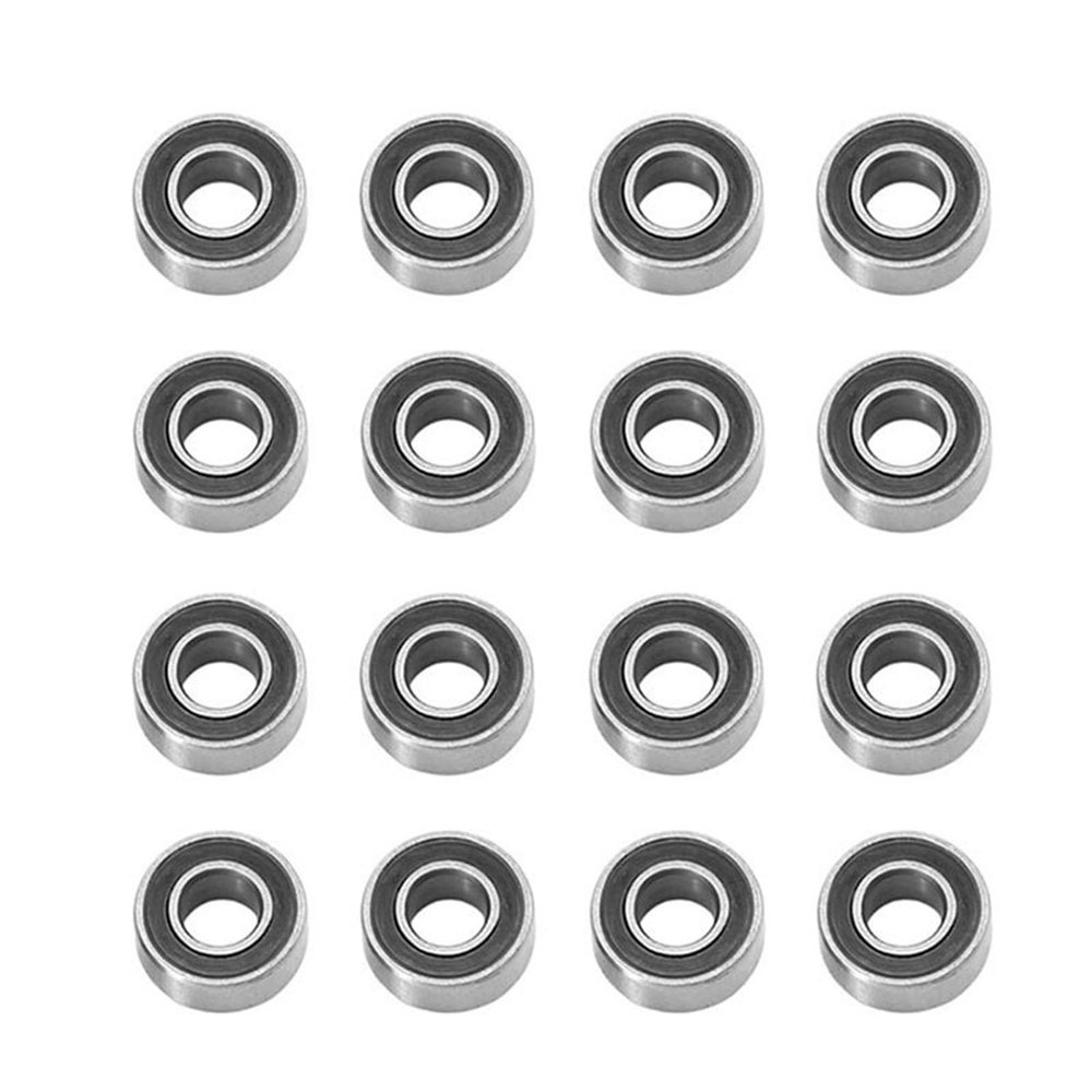 16PCS Metal Ball Bearings Kit Compatible for Tamiya 2WDH BBX BB01 1/10 RC Crawler Car Upgrade Accessories(Black)