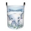 Personalized Laundry Basket with Name Waterproof Elephant Nursery Hamper for Baby Girl Boy Collapsible Storage Baskets for Girls Boys Kids Storage Bin Room Decor Baby Gift Baskets view 1
