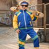 Nenahot Kids 80s Tracksuit Hip Hop Costume Retro Sportswear Sets 80s Colorblock Jacket Outfits for Boys Girls view 2