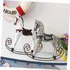 VICASKY 2pcs Handmade Wooden Rocking Horse Vintage Waddle Horse Ornament for Home and Office Cute Animal Design Grey for and Collectors view 2