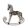 VICASKY 2pcs Handmade Wooden Rocking Horse Vintage Waddle Horse Ornament for Home and Office Cute Animal Design Grey for and Collectors view 4