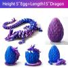 LEWELLRY 15" 3D Printed Dragon Egg,Christmas Birthday Toys, Stocking Stuffers Gift, Articulated Crystal Cool Fidget Dragon for Girls Boys Kids Ages 3,4, 5, 6,7, 8,9,10,11,12 Years Old view 3
