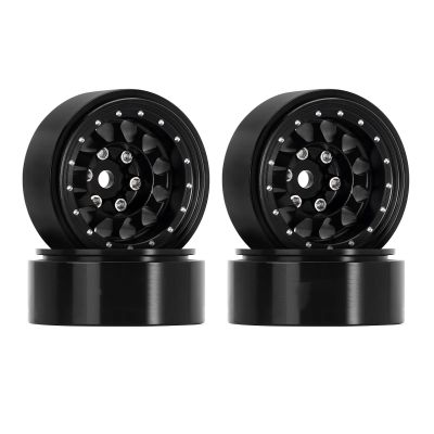 AMLIK RC Car Accessories Compatible with SCX24 for TRX4M for FCX24 1.0 Plus Aluminium Beadlock Wheel Rims for 1/24 1/18 RC Crawler (W1108) (Color : 2)