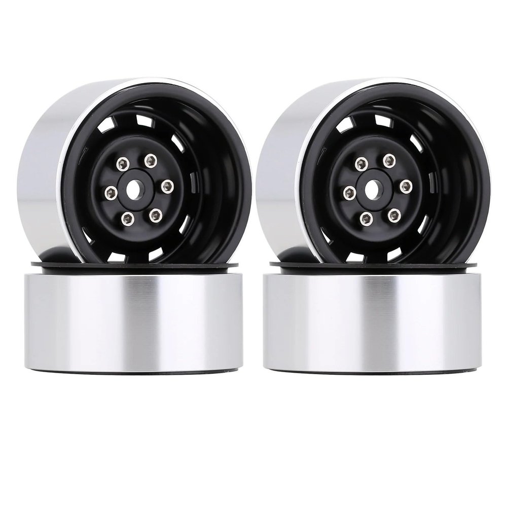 CALFEE Upgrade Parts Compatible with Axial for SCX10 90046 for TRX4 Deep Dish 1.9 Bead Lock Wheel Rim Negative Offset 8.9mm Metal Hub for 1/10 RC Crawler Car (W1941)