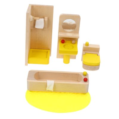 Abaodam 1Set Miniature Dollhouse Bathroom Furniture Safe Mini Tub and Toilet Adornments for DIY Home Decor Boy Girl Model House Accessories and Photo Props