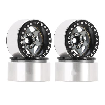 AMLIK RC Car Accessories Compatible with SCX10 for TRX4 for VS4-10 for Gen8 143g Super Heavy Brass & Aluminum Deep Dish 1.9" Beadlock Wheel Rim for 1/10 RC Crawler (W1958) (Color : 2)