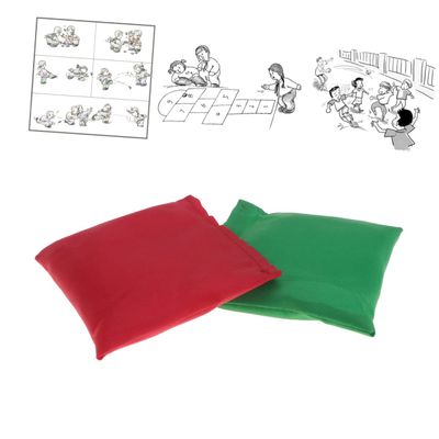 SUPVOX 2pcs Boy Girl's Flat Shape Sandbags Set Plastic Granules for Outdoor Games for Boys and Girls School Activities and Playtime Random Color