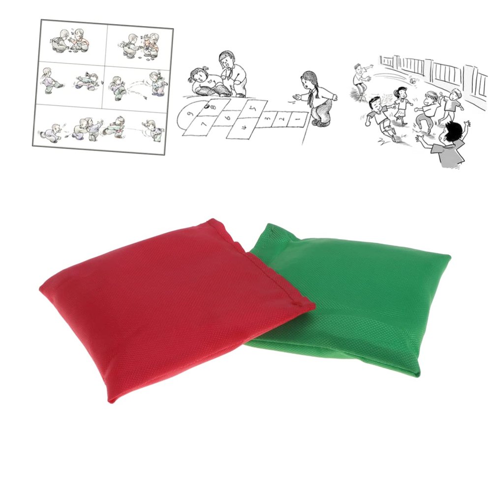 SUPVOX 2pcs Boy Girl's Flat Shape Sandbags Set Plastic Granules for Outdoor Games for Boys and Girls School Activities and Playtime Random Color